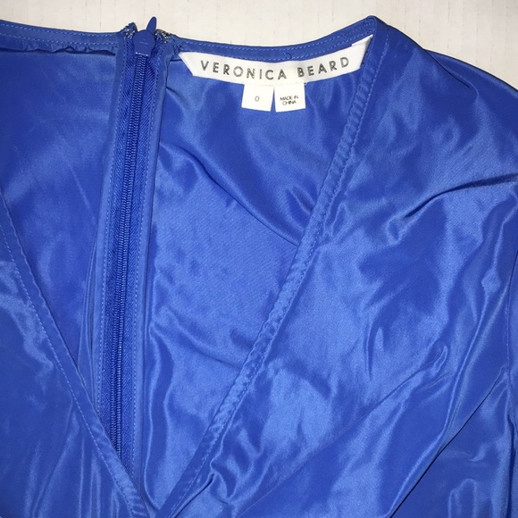 Veronica Beard Royal Blue Long Sleeve V-Neck Wrap Blouse | Size 0 - Picture 7 of 13